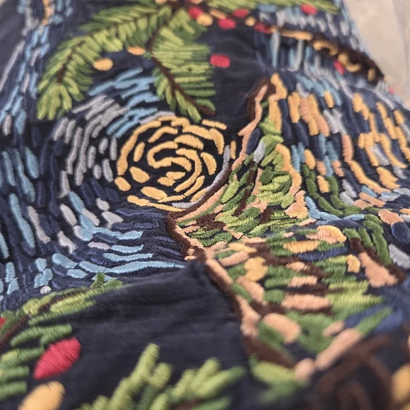 Tori Richard | Silk Lyocell Embroidered Beach Santa Design Button Up Shirt Rare - Picture 7 of 15